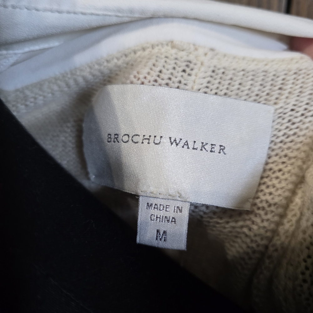 Brochu Walker Cashmere Blend Cream Knit Sweater - Picture 3 of 4